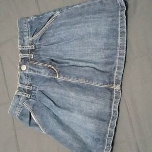 Gymboree Girls Blue Jean Denim Skirt with Shorts 7